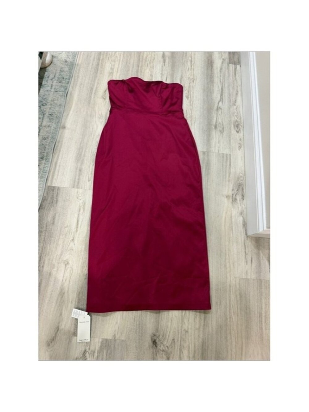 Abercrombie & Fitch deep magenta maxi strapless a line maxi dress size Large